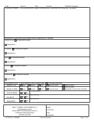 Document preview: Form CLP005 Adult Clinical Assessment - County of San Bernardino, California