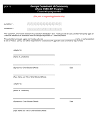 Document preview: DCA Form 11 Cooperating Agreement - Affairs Cdbg-Dr Program - Georgia (United States)