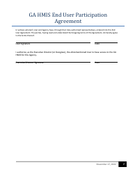 Ga Hmis End User Participation Agreement - Georgia (United States), Page 2