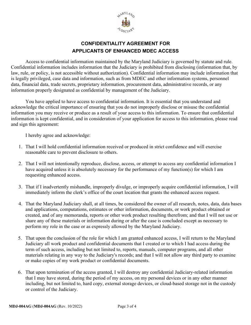 Form MDJ-004AG Application for Guardianship Access to Mdec Cases - Maryland, Page 3
