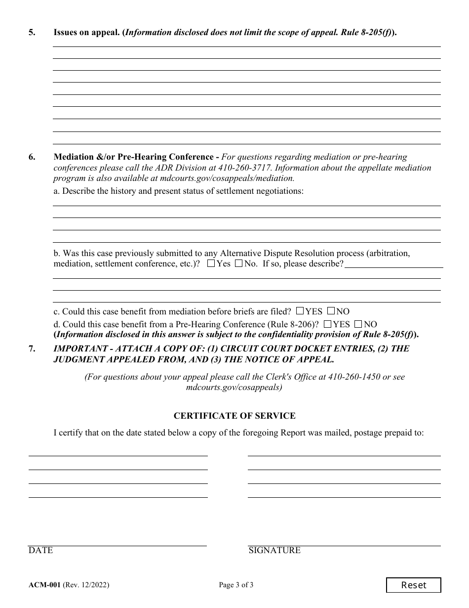 Form ACM001 Fill Out, Sign Online and Download Fillable PDF