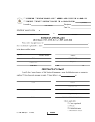 Document preview: Form CC-DC-084 Notice of Appearance - Maryland