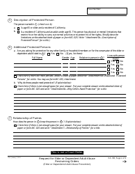 Form EA-100 Request for Elder or Dependent Adult Abuse Restraining Orders (Elder or Dependent Adult Abuse Prevention) - California, Page 2