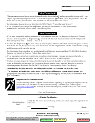 Form DV-109 Notice of Court Hearing (Domestic Violence Prevention) - California, Page 3