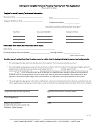 Delinquent Tangible Personal Property Tax Payment Plan Application - Lee County, Florida, Page 2