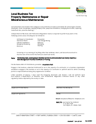Form LBT-049 Local Business Tax Property Maintenance or Repair Miscellaneous Maintenance - Lee County, Florida
