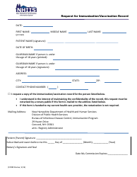 Document preview: Request for Immunization/Vaccination Record - New Hampshire
