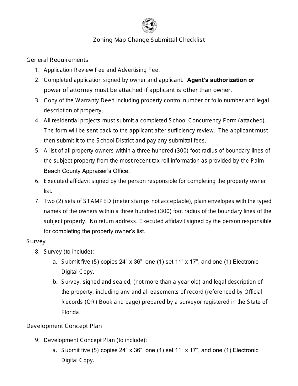 Zoning Map Change Submittal Checklist - City of Greenacres, Florida, Page 5