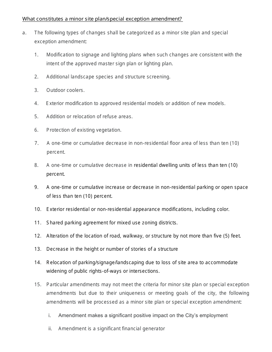 Site  Development Plan Amendment Submittal Checklist - City of Greenacres, Florida, Page 5