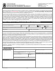 Document preview: Form MO375-1129 Application for Licensure by Reciprocity - Marital & Family Therapists - Missouri