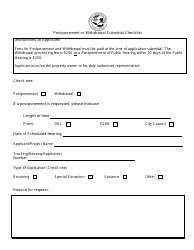 Document preview: Postponement or Withdrawal Submittal Checklist - City of Greenacres, Florida