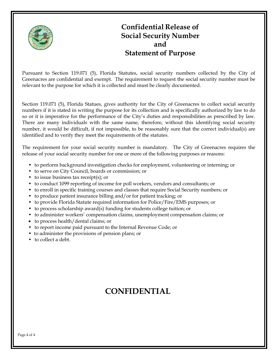 Volunteer Application - City of Greenacres, Florida, Page 4