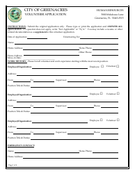 Document preview: Volunteer Application - City of Greenacres, Florida