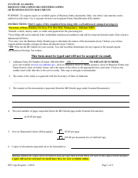 Document preview: Request for Copies or Certified Copies of Business Entity Documents - Alabama