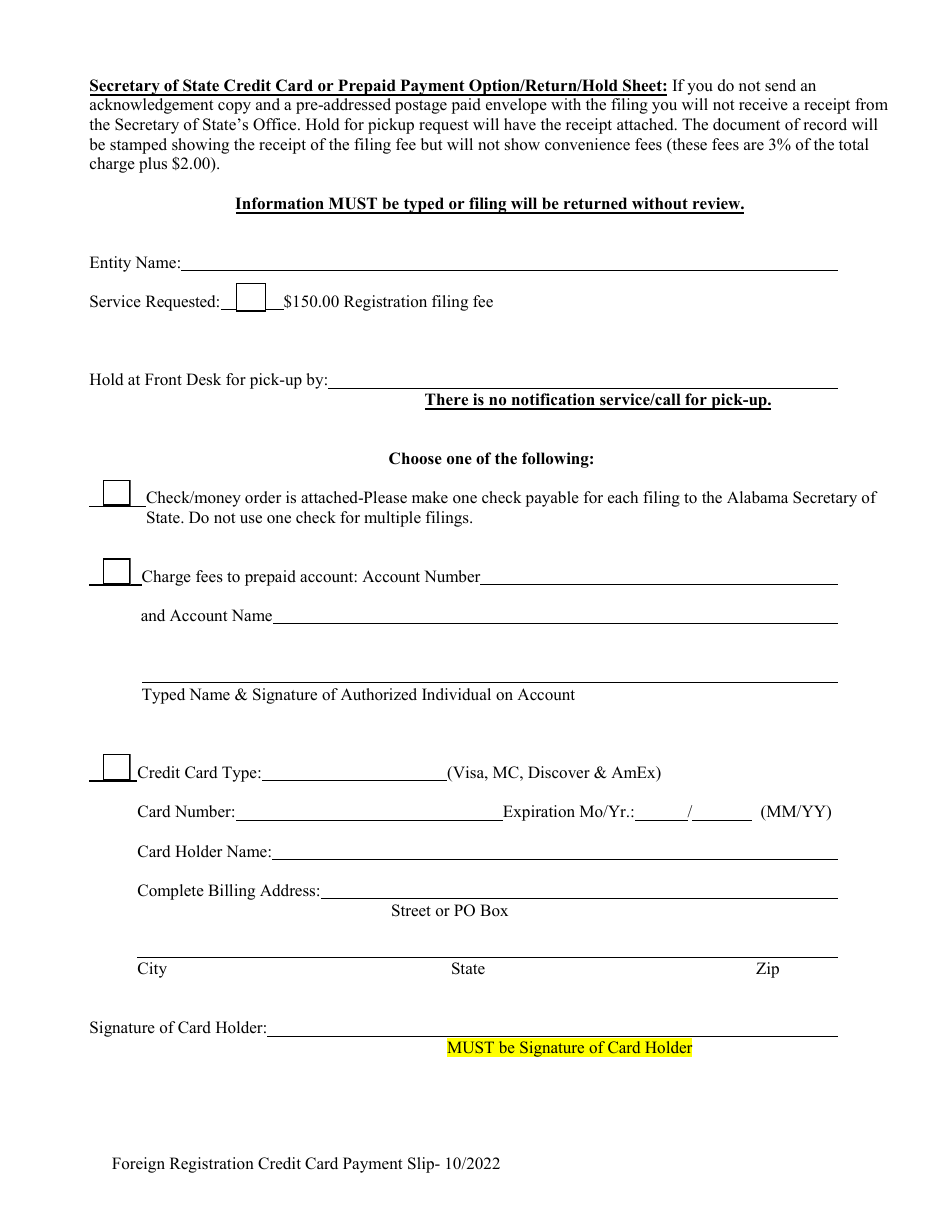 Foreign Corporation (Business or Non-profit) Application for Registration - Alabama, Page 4