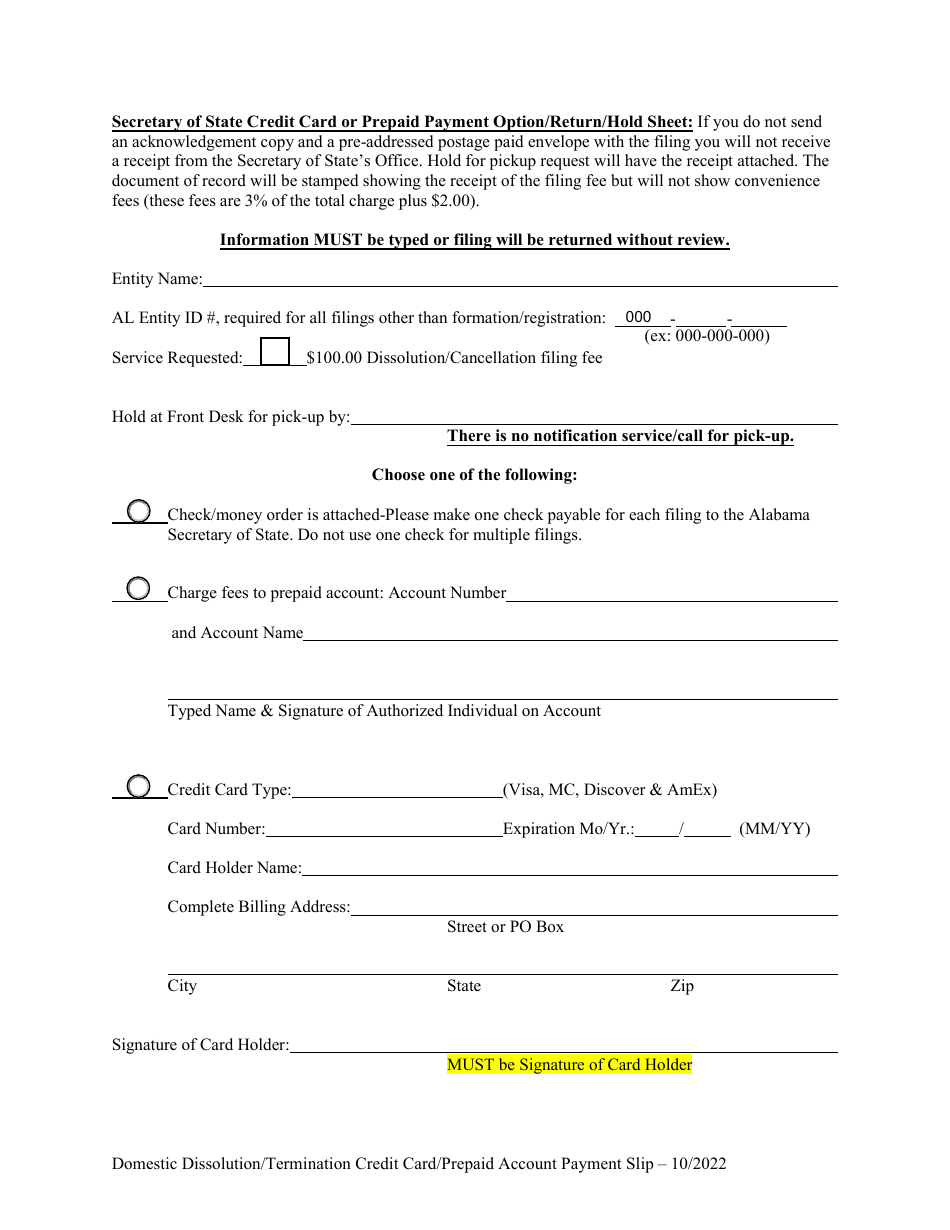 Domestic Nonprofit Corporation Articles of Dissolution - Alabama, Page 3