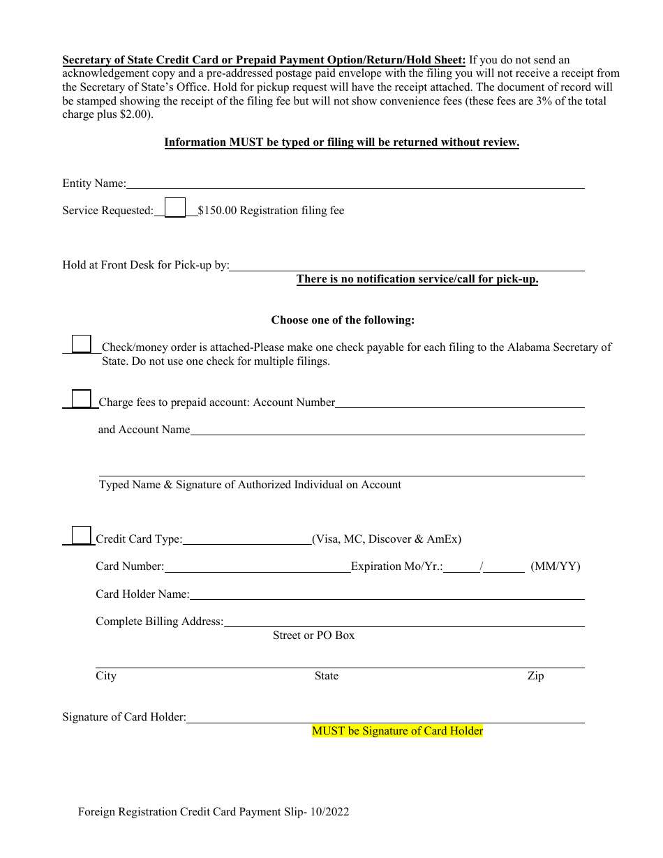 Foreign Professional Corporation (Business or Non-profit) Application for Registration - Alabama, Page 4