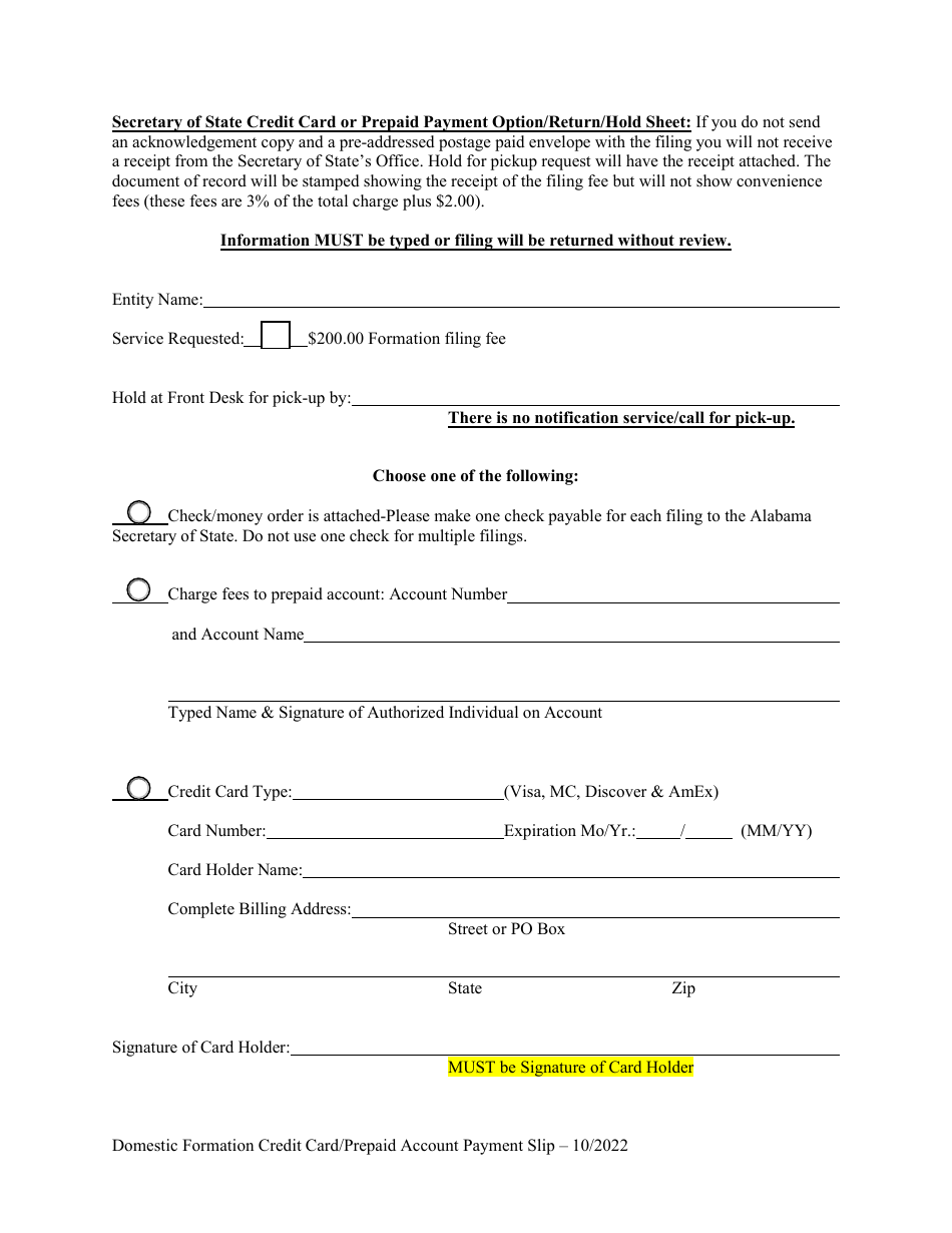 Domestic Limited Liability Company (LLC) Certificate of Formation - Alabama, Page 4