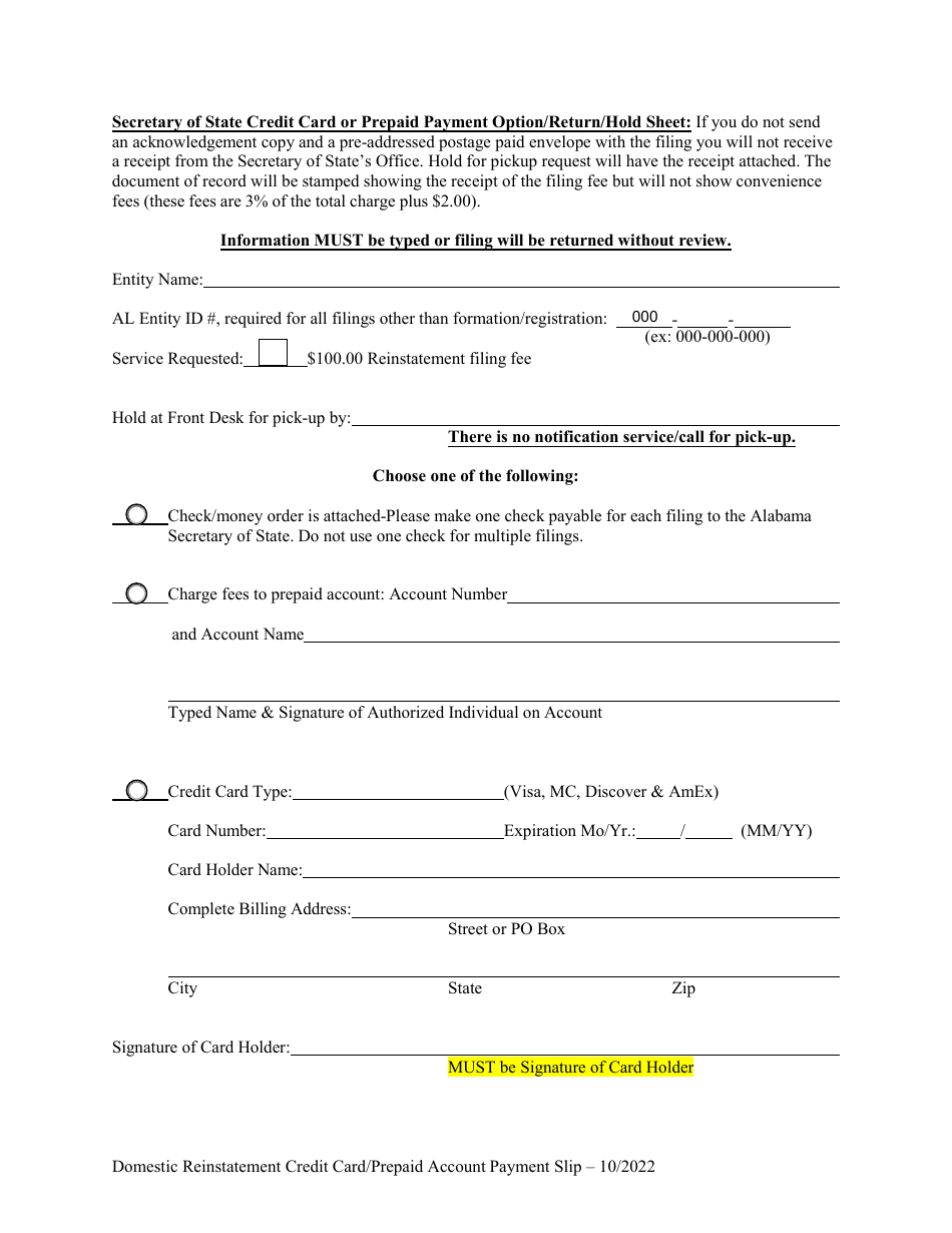 Domestic Limited Liability Company (LLC) Certificate of Reinstatement - Alabama, Page 3