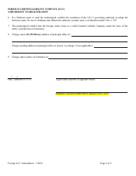 Foreign Limited Liability Company (LLC) Amendment to Registration - Alabama, Page 2