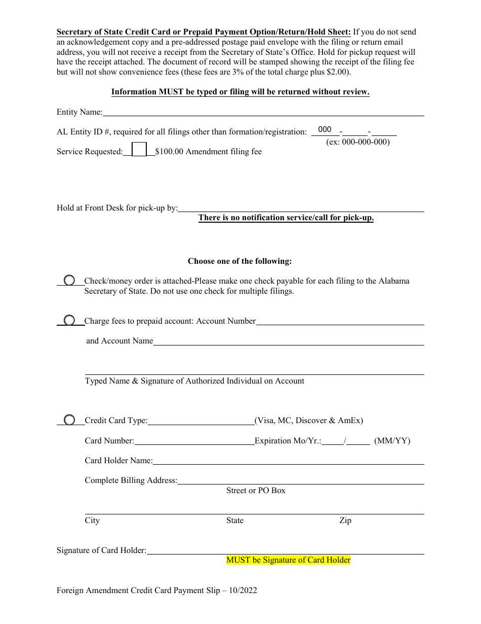 Foreign Limited Liability Company (LLC) Amendment to Registration - Alabama, Page 3