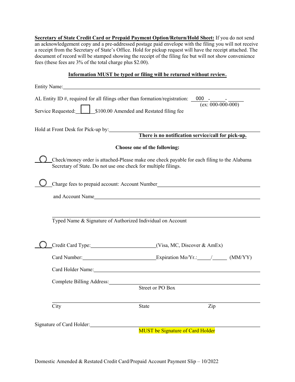 Domestic Limited Partnership (Lp) Restated Certificate of Formation - Alabama, Page 3
