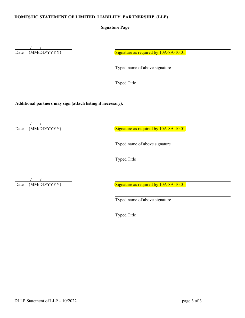 Alabama Domestic Statement Of Limited Liability Partnership Llp Fill Out Sign Online And 8427