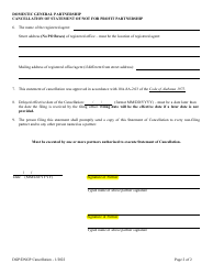 Domestic General Partnership Cancellation of Statement of Partnership/Statement of Not for Profit Partnership - Alabama, Page 2