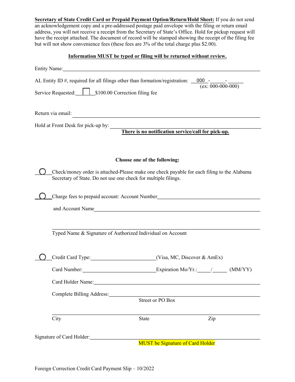 Foreign Gp Statement of Correction - Alabama, Page 3