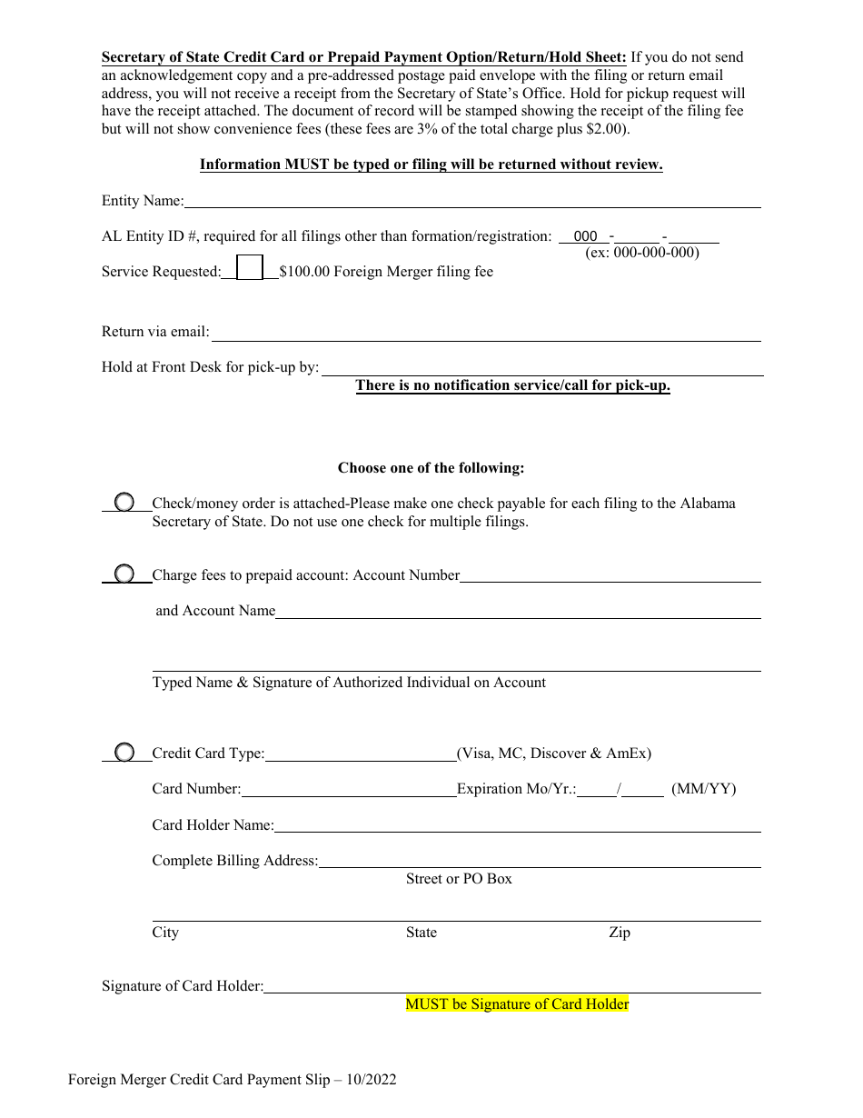 Foreign Entity Amendment to Registration: Certificate / Statement of Merger - Alabama, Page 3