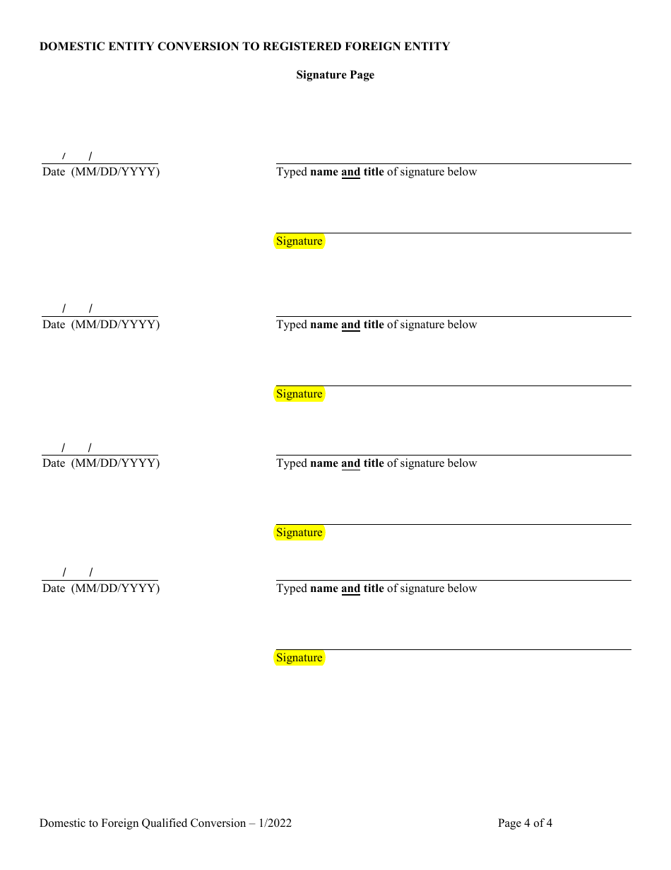 Domestic Entity Conversion to Registered Foreign Entity - Alabama, Page 4