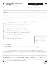 Document preview: Form BUS-V Business Tax Payment Voucher Form - Rhode Island