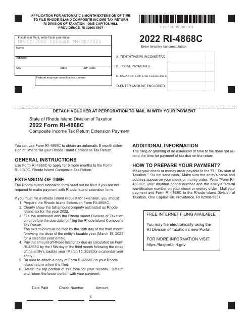 Form RI-4868C 2022 Printable Pdf