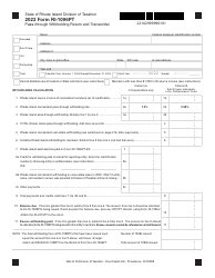 Document preview: Form RI-1096PT Pass-Through Withholding Return and Transmittal - Rhode Island