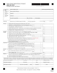Form RI-1041 Fiduciary Income Tax Return - Rhode Island