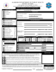 EMS Individual Licensure Application - Alabama