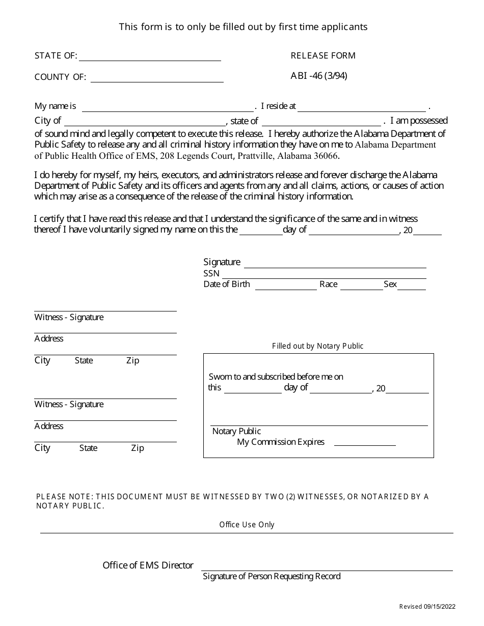 EMS Individual Licensure Application - Alabama, Page 2