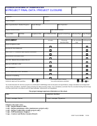 Document preview: CDOT Form 0950M M Project Final Data/Project Closure - Colorado