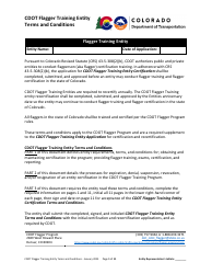 Document preview: CDOT Flagger Training Entity Terms and Conditions - Colorado