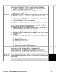 Wholesaler, Warehouse, Manufacturer Inspection Form - Nevada, Page 4