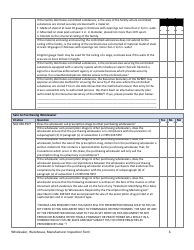 Wholesaler, Warehouse, Manufacturer Inspection Form - Nevada, Page 6