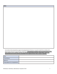 Wholesaler, Warehouse, Manufacturer Inspection Form - Nevada, Page 7