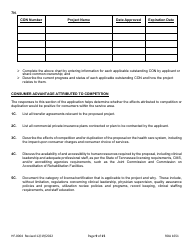Form HF-0004 Certificate of Need Application - Tennessee, Page 9