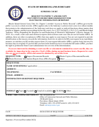Document preview: Form Supreme-19 Request to Inspect and/or Copy Documents or Records or Request for Electronic Information or Report - Rhode Island