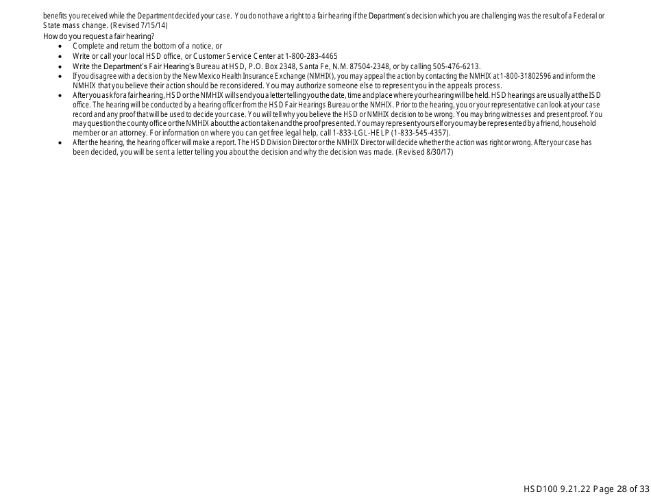 Form HSD100 Application for Assistance - New Mexico, Page 27