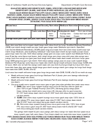 Document preview: Form MC14 A Qualified Medicare Beneficiary (Qmb), Specified Low-Income Medicare Beneficiary (Slmb), and Qualifying Individual (Qi) Application - California (Mien)