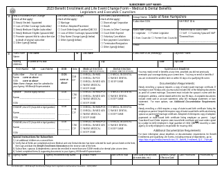 Benefit Enrollment and Life Event Change Form - Medical &amp; Dental Benefits - Legislators and Executive Councilors - New Hampshire