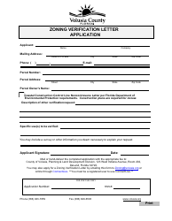 Document preview: Zoning Verification Letter Application - Volusia County, Florida