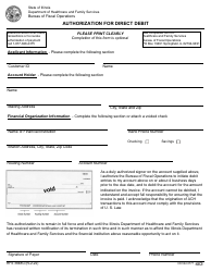 Document preview: Form HFS3848G Authorization for Direct Debit - Illinois