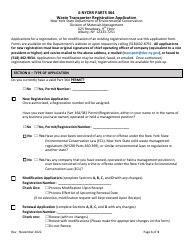 6 Nycrr Parts 364 Waste Transporter Registration Application - New York